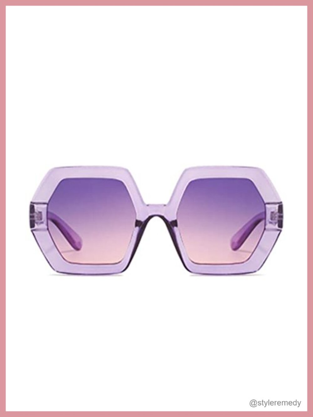 Retro 70s Oversized Hexagonal Sunglasses Women UV400 - Picture 1 of 6